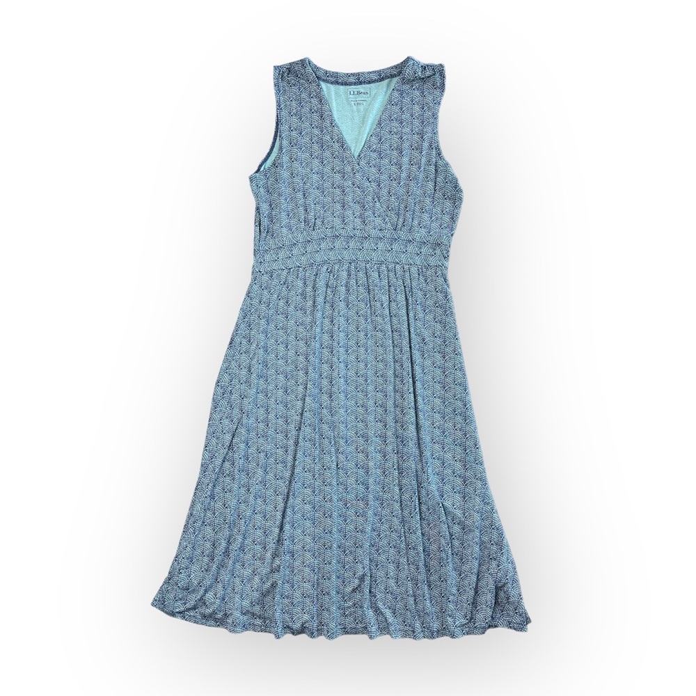 L.L. Bean Blue Patterned Mini Dress